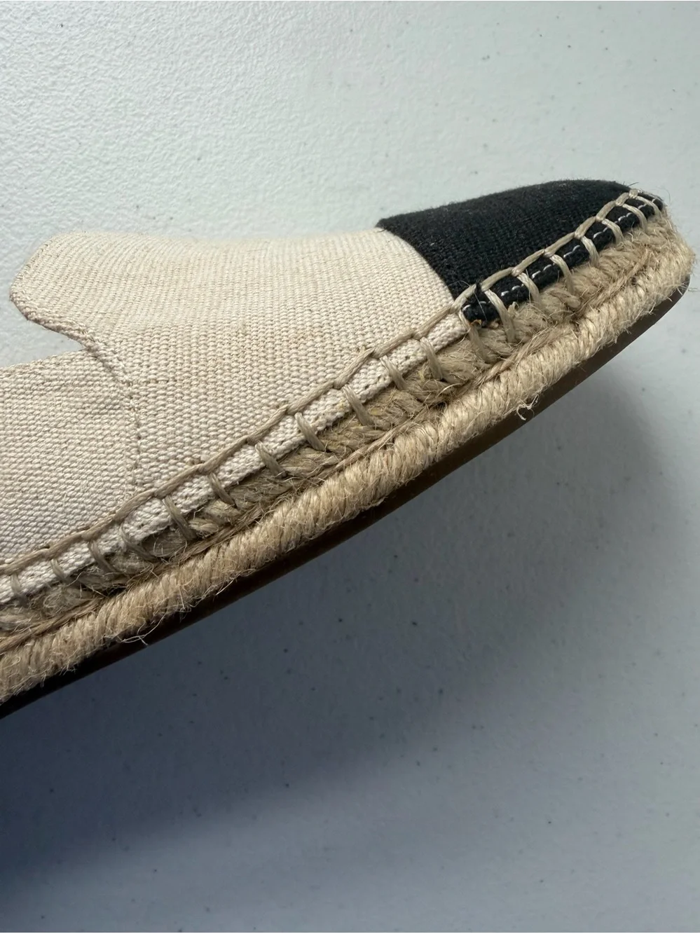 Sole Society Samyrah Espadrille Slip On Flats  Oatmeal Black Size 8